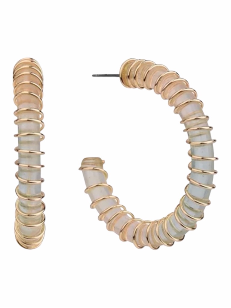 The Sak Wire Wrapped Resin Post Hoop Earrings 31$
